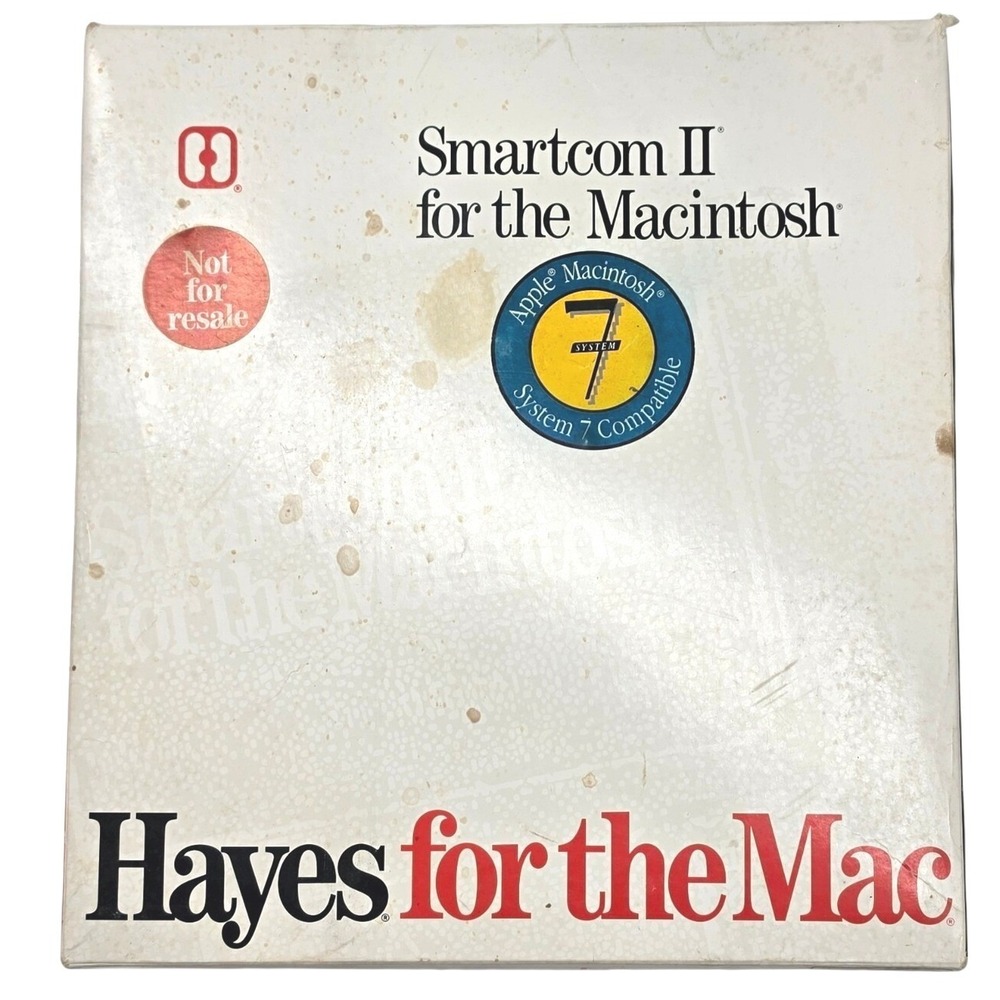 Vintage Hayes Smartcom II for Macintosh Software System‎ 7 Floppy Disk Box 1991